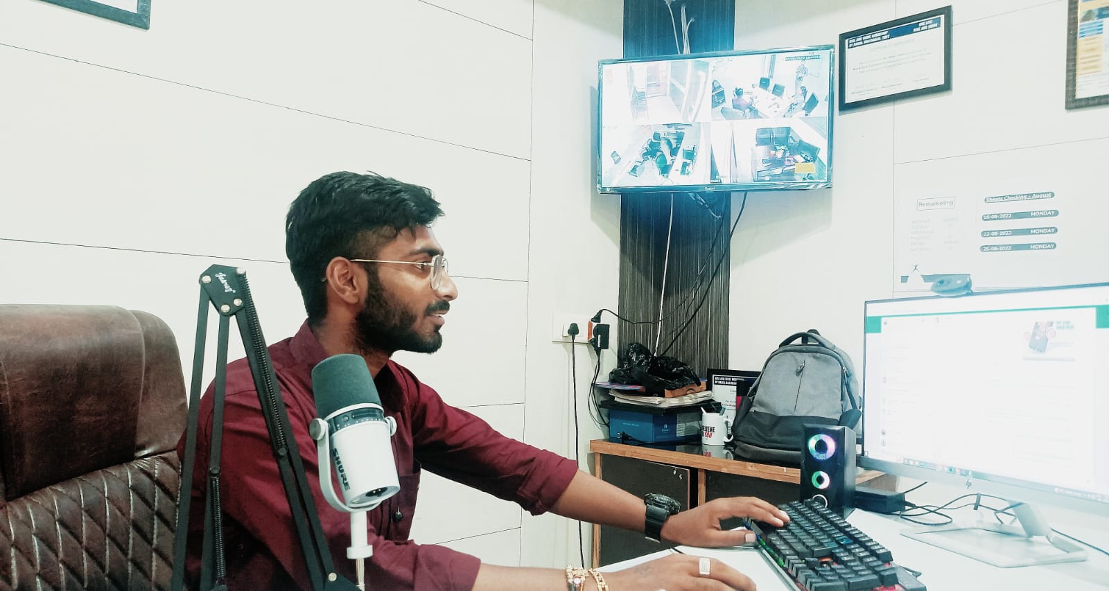 Pratham Chawla working on digital marketing strategy in 2022 — early days of building Sooclix