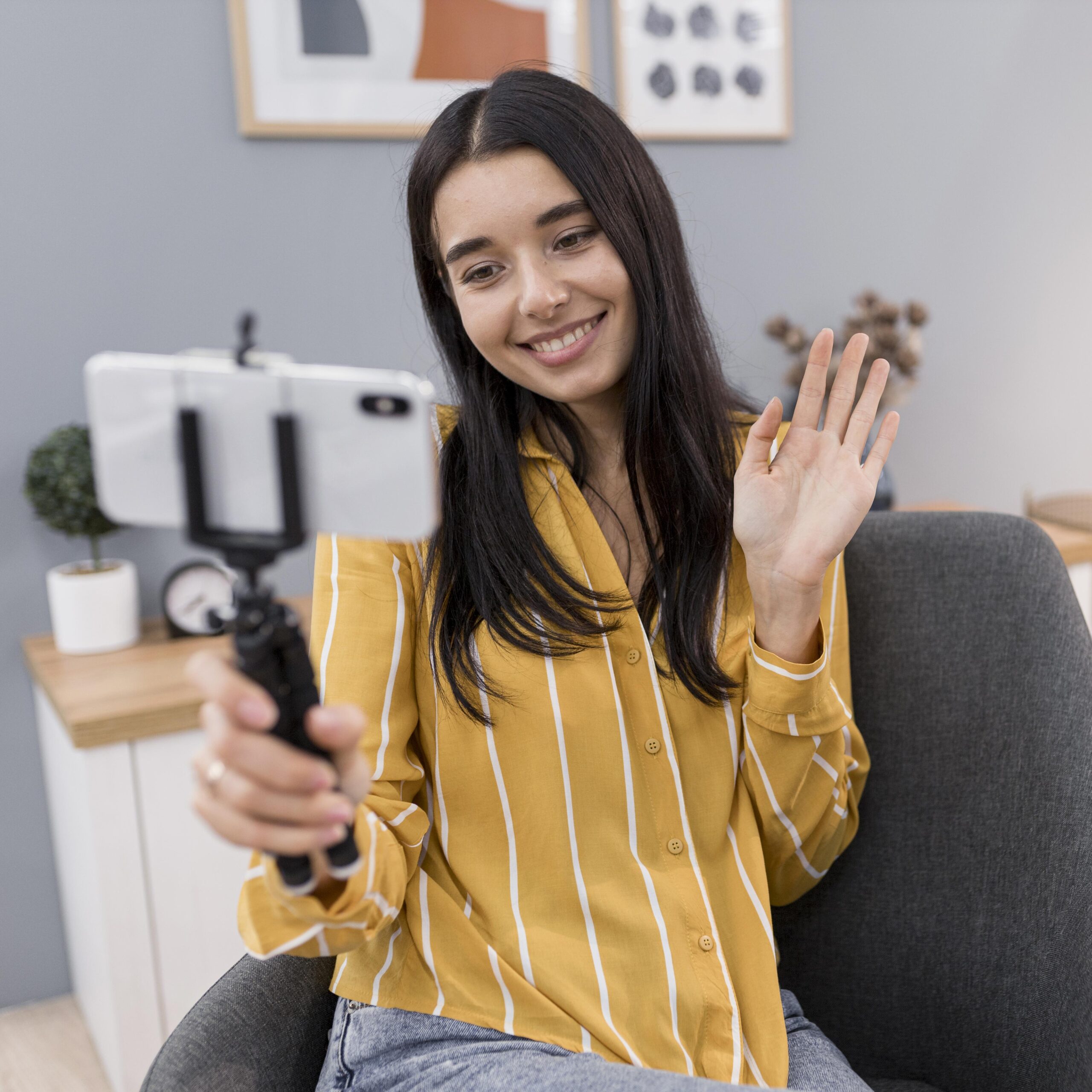 Content creator creating influencer marketing content for brand campaign